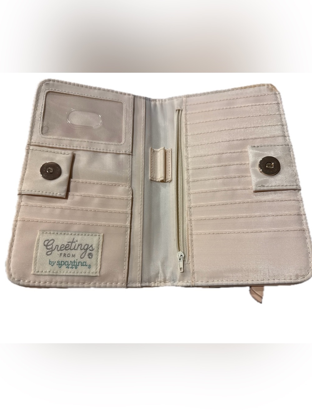 Spartina 449 Charleston Map Zip Pouch in Light Blue, Green & Tan - Picture 3 of 12